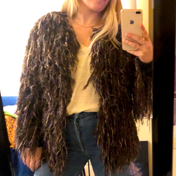 Free people fringe sweater jacket - Picture 1 of 6